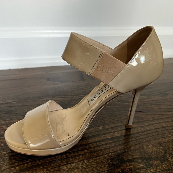 Jimmy Choo Open Toe neutral colored heals - Picture 4 of 13